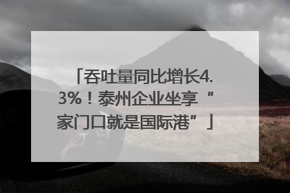 吞吐量同比增长4.3%！泰州企业坐享“家门口就是国际港”