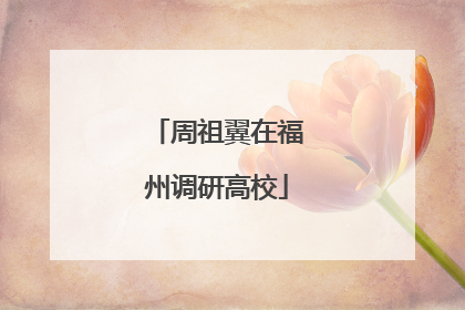 周祖翼在福州调研高校