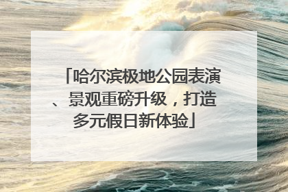 哈尔滨极地公园表演、景观重磅升级，打造多元假日新体验
