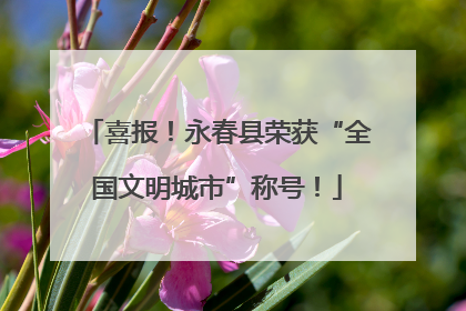 喜报！永春县荣获“全国文明城市”称号！