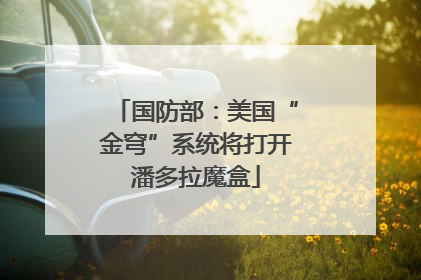 国防部：美国“金穹”系统将打开潘多拉魔盒
