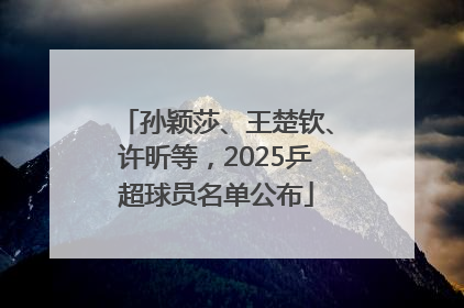 孙颖莎、王楚钦、许昕等，2025乒超球员名单公布