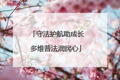 守法护航助成长 多维普法润民心