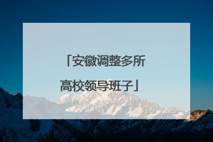 安徽调整多所高校领导班子