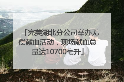 完美湖北分公司举办无偿献血活动，现场献血总量达10700毫升