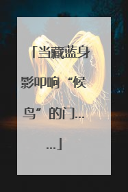 当藏蓝身影叩响“候鸟”的门……