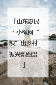山东惠民：小绳网“织”出乡村振兴新图景