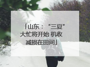 山东：“三夏”大忙将开始 机收减损在田间