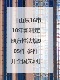 山东16市10年新制定地方性法规905件 多件开全国先河