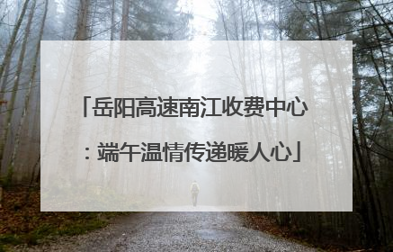 岳阳高速南江收费中心：端午温情传递暖人心