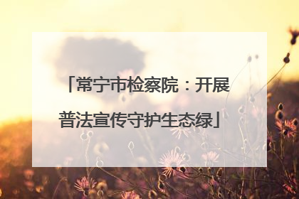 常宁市检察院：开展普法宣传守护生态绿