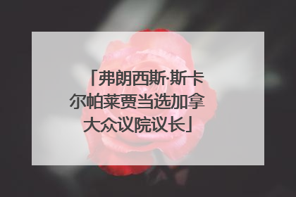 弗朗西斯·斯卡尔帕莱贾当选加拿大众议院议长