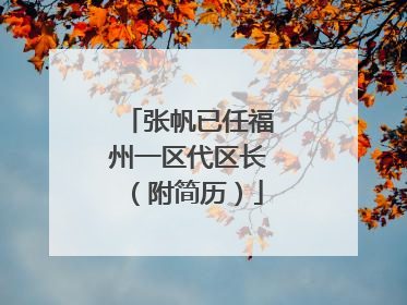张帆已任福州一区代区长（附简历）