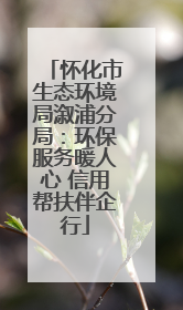 怀化市生态环境局溆浦分局：环保服务暖人心 信用帮扶伴企行
