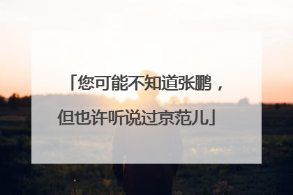 您可能不知道张鹏，但也许听说过京范儿