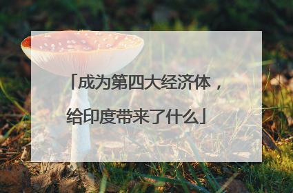 成为第四大经济体，给印度带来了什么