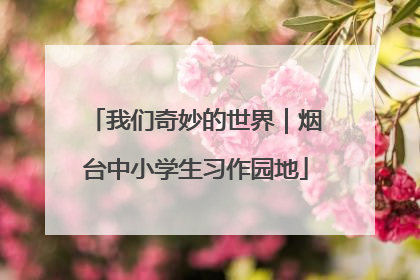 我们奇妙的世界｜烟台中小学生习作园地
