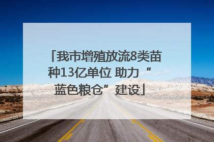 我市增殖放流8类苗种13亿单位 助力“蓝色粮仓”建设