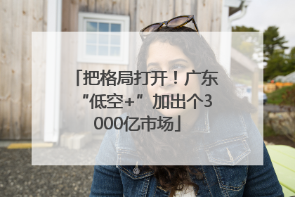 把格局打开！广东“低空+”加出个3000亿市场