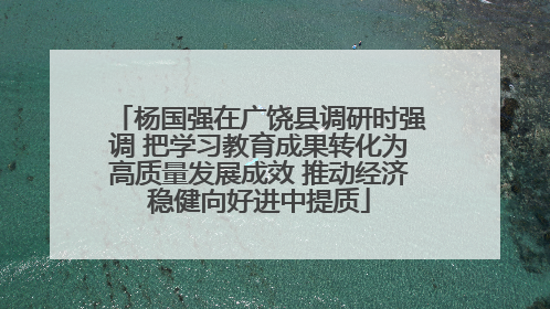 杨国强在广饶县调研时强调 把学习教育成果转化为高质量发展成效 推动经济稳健向好进中提质