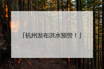 杭州发布洪水预警！