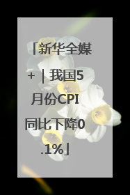 新华全媒+｜我国5月份CPI同比下降0.1%