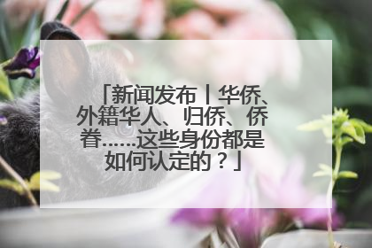 新闻发布丨华侨、外籍华人、归侨、侨眷……这些身份都是如何认定的？