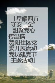 星耀四方守安“全” 甜聚党心传温情——舞阳社区党委开展流动党员建党节主题活动