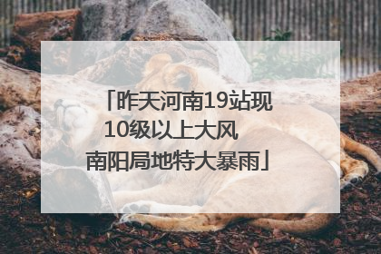 昨天河南19站现10级以上大风  南阳局地特大暴雨
