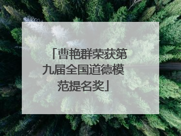 曹艳群荣获第九届全国道德模范提名奖