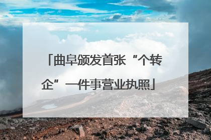 曲阜颁发首张“个转企”一件事营业执照