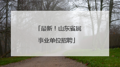 最新！山东省属事业单位招聘