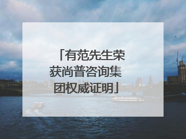 有范先生荣获尚普咨询集团权威证明