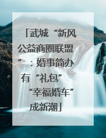 武城“新风公益商圈联盟”：婚事简办有“礼包” “幸福婚车”成新潮