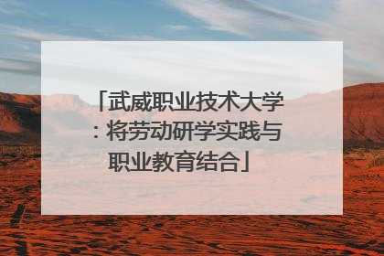 武威职业技术大学：将劳动研学实践与职业教育结合