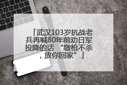 武汉103岁抗战老兵再喊80年前劝日军投降的话 “缴枪不杀，放你回家”