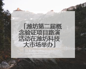 潍坊第二届概念验证项目路演活动在潍坊科技大市场举办