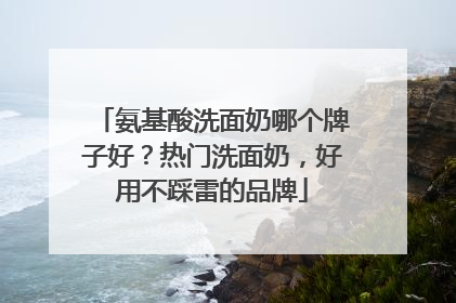 氨基酸洗面奶哪个牌子好？热门洗面奶，好用不踩雷的品牌