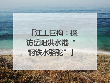 江上巨构：探访岳阳洪水港“钢铁水骆驼”
