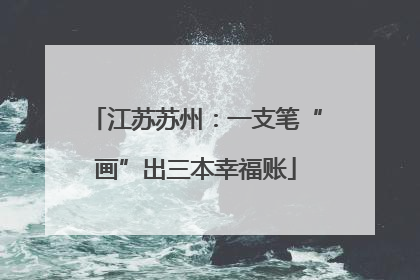 江苏苏州：一支笔“画”出三本幸福账