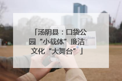 汤阴县：口袋公园“小载体”廉洁文化“大舞台”