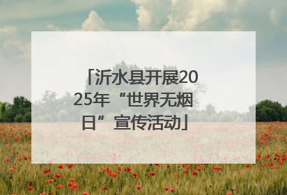 沂水县开展2025年“世界无烟日”宣传活动