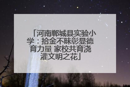 河南郸城县实验小学：拾金不昧彰显德育力量 家校共育浇灌文明之花