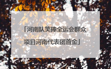 河南队笑捧全运会群众项目河南代表团首金