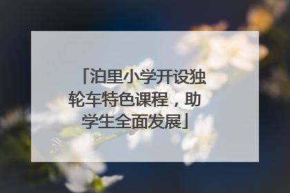 泊里小学开设独轮车特色课程，助学生全面发展