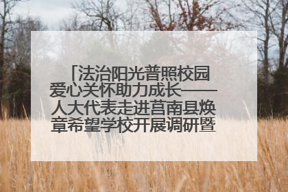 法治阳光普照校园 爱心关怀助力成长——人大代表走进莒南县焕章希望学校开展调研暨普法宣传活动