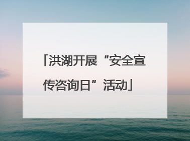 洪湖开展“安全宣传咨询日”活动