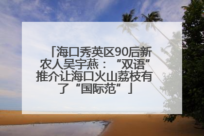 海口秀英区90后新农人吴宇燕：“双语”推介让海口火山荔枝有了“国际范”