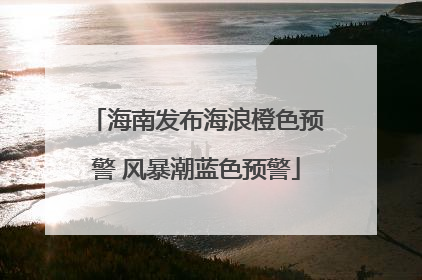 海南发布海浪橙色预警 风暴潮蓝色预警