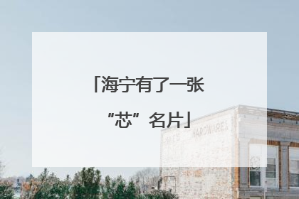 海宁有了一张“芯”名片